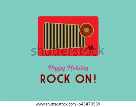 classic vintage radio happy holiday greeting vector
