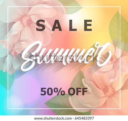 Sale Summer lettering in frame