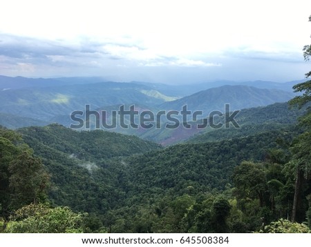 Landscape pictures of mountains and forests