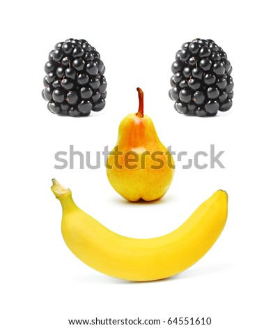 Fruits set as a smiling face