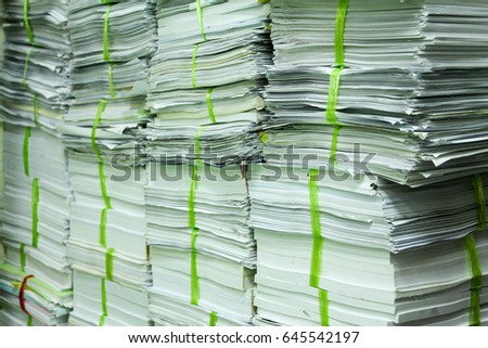 Reuse and unused paper bound gather in office waiting for sale at Thailand