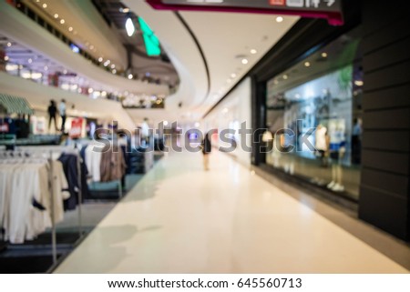 Luxury modern Shopping mall and retail store interior abstract blur background