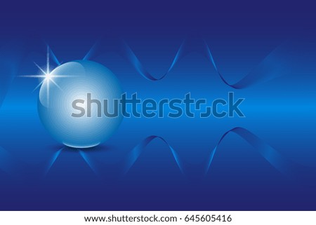 Blue 3D globe sphere on an abstract technology blue background. Vector illustration EPS10