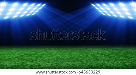 the soccer stadium with the bright lights
