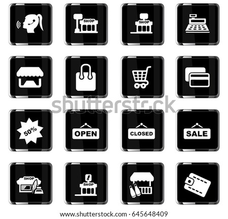 shop vector icons for user interface design