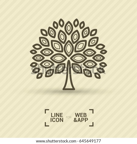 tree vector line icon