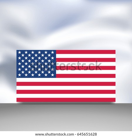 American flag on the background. Vector illustration