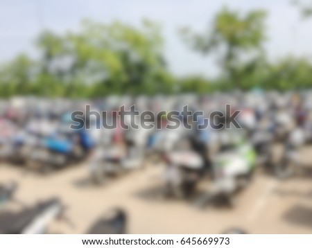 Blurred motorcycle parking for outdoor texture