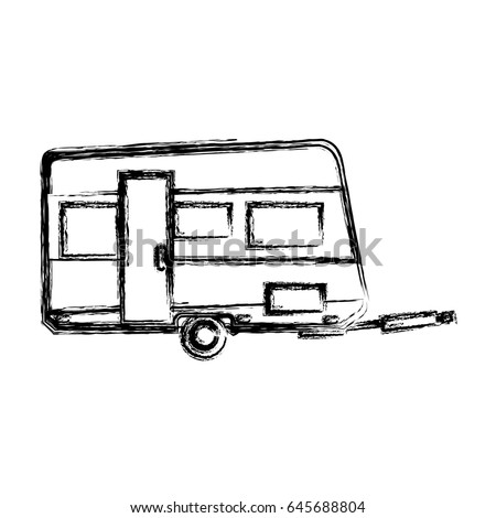 trailer camping vehicle home transport sketch