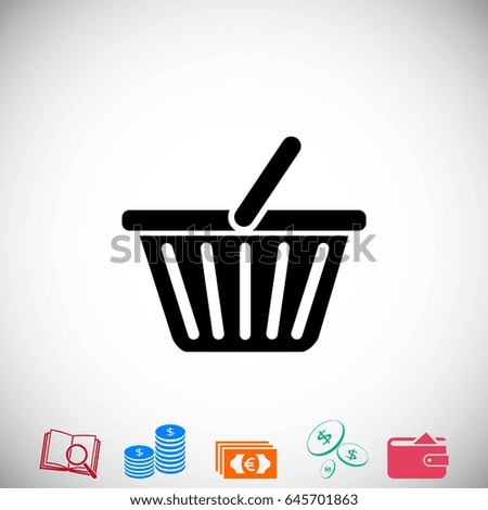 Shopping basket icon, flat design best vector icon