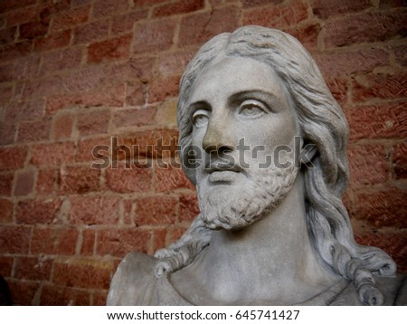 Jesus Christ bust. Statue of Jesus. The face of Jesus