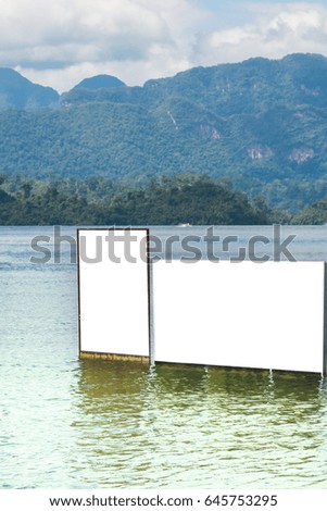 Blank billboard with sea