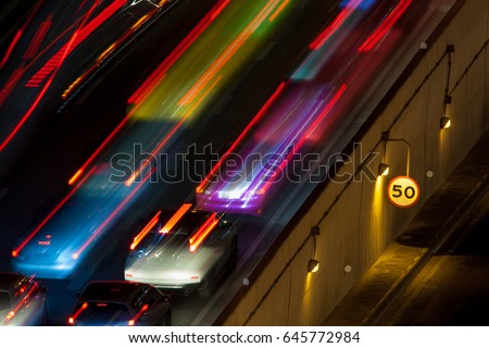A light trail from cars