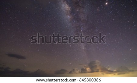 milky way and blackhole   and brilliant of star in sky 