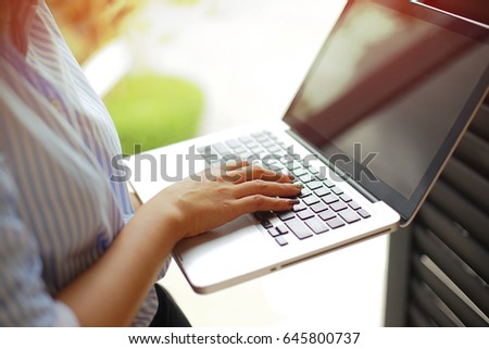 business asian woman working with laptop computer.