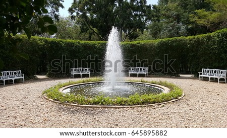 garden fountain Royalty-Free Stock Photo #645895882