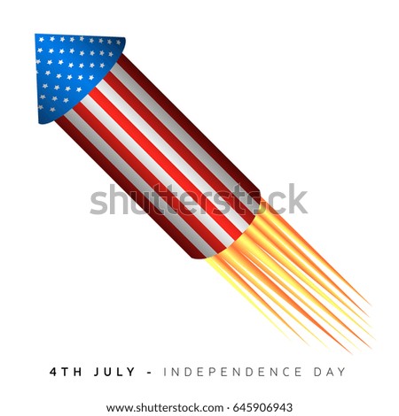 Isolated firework rocket, Independence day vector illustration