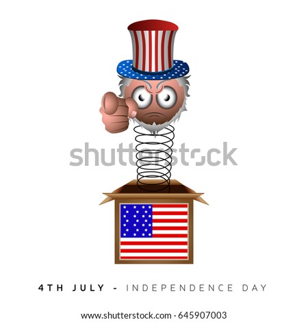 Isolated surprise box with the american flag, Independence day vector illustration