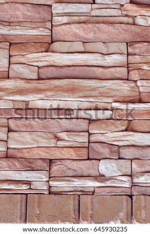 Closeup texture of rough weathered gray brick wall background