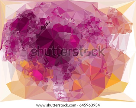 Low poly mosaic background. Template design, list, front page, brochure layout, banner, idea, cover, print, flyer, book, blank, card, ad, sign, sheet. Copy space. Vector clip art.