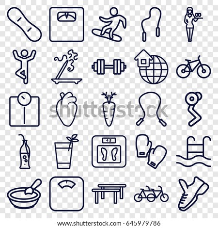 Lifestyle icons set. set of 25 lifestyle outline icons such as porridge, floor scales, aroma stick, casino girl, carrot, heart organ, soda bottle, swimming pool, global home