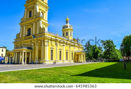 Peter and Paul Cathedral in Peter and Paul fortress in Saint-Petersburg, Russia