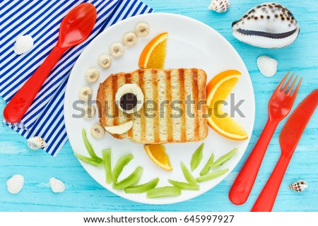 Fun food art for kids creative sandwich like a goldfish