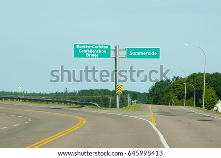 Confederation Bridge Road Sign - PEI - Canada