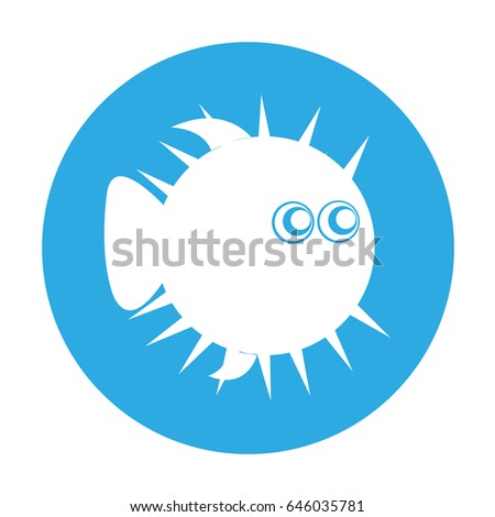 blowfish silhouette isolated icon