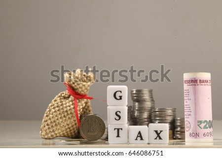 New Currency and Goods and Service Tax , GST tax  Royalty-Free Stock Photo #646086751