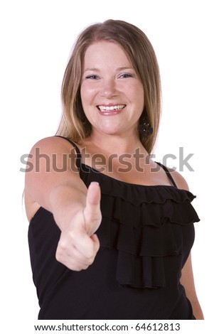 Isolated Shot of a Beautiful Girl Giving the OK Sign