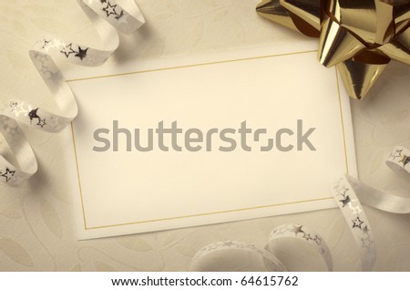 close up of a greeting card with decoration