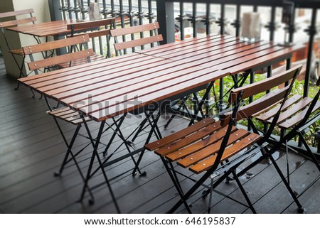 Wooden Folding Table And Chairs, stock photo