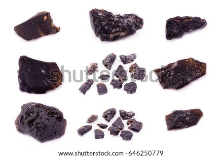 Collection of stone mineral Textit close up