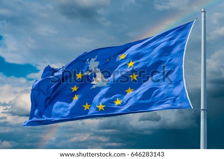 European Union flag on background