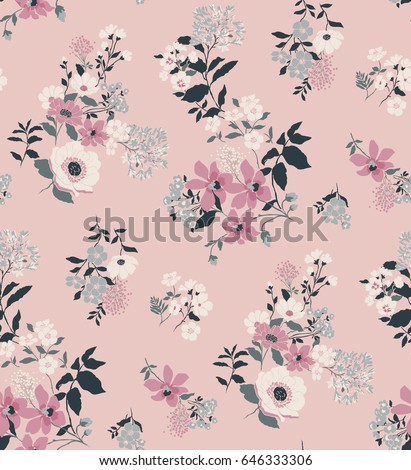 Seamless Floral Pattern in Vector