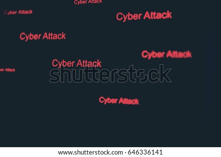 Red word of CYBER ATTACT with Numerical continuous code in green color, abstract web data in binary code.Programming code abstract technology developer.  Tech Digital Data Transfer concept.
