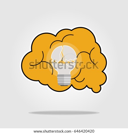 broken lightbulb brain bad idea vector
