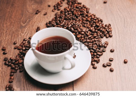 Coffee mug and grains coffee