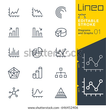 Lineo Editable Stroke - Diagrams and Graphs line icons
Vector Icons - Adjust stroke weight - Expand to any size - Change to any colour