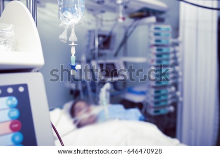 Patient in the intensive care unit. Royalty-Free Stock Photo #646470928