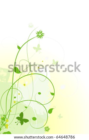 Editable modern vector floral background with space for your text