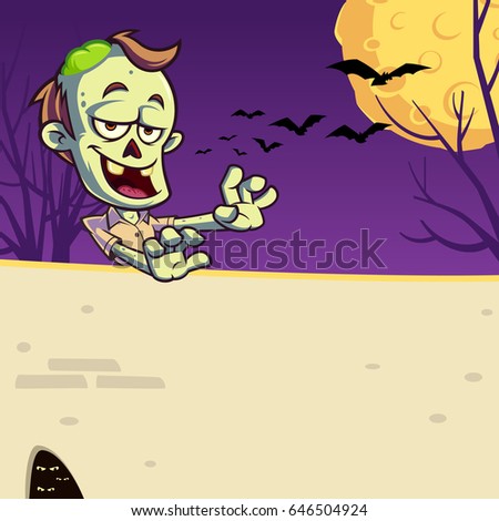 Funny zombie to celebrate halloween party