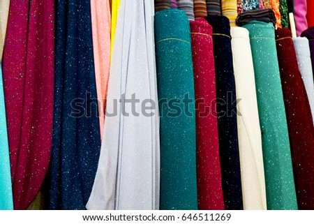 blur in iran scarf in a market texture abstract of colors and bazaar accessory 