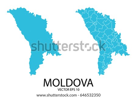 Couple Set Map - Blue Map of Moldova.