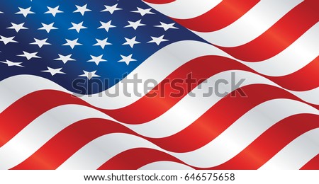 USA wavy flag landscape background