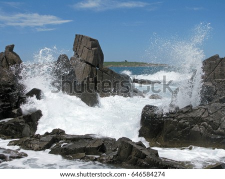 rocks and waves