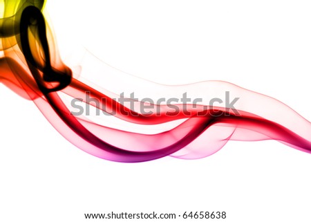 Colorful fume abstract pattern over the white background