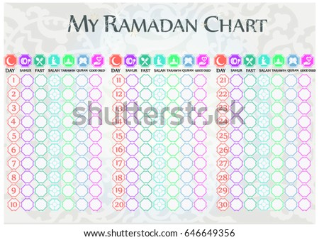Ramadan Chart , poster , wallpaper , calendar 