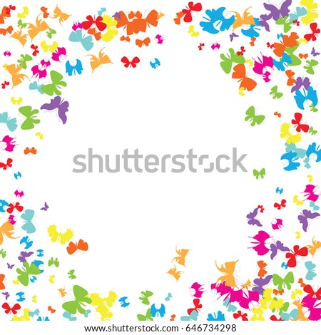 Summer Colorful Butterflies Pattern. Beautiful Insects Background. Vector Illustration